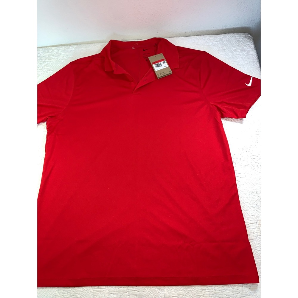 Nike Dri-FIT Golf Polo Mens Large‎ Red Short Sleeve Shirt DH0824-657 NEW
